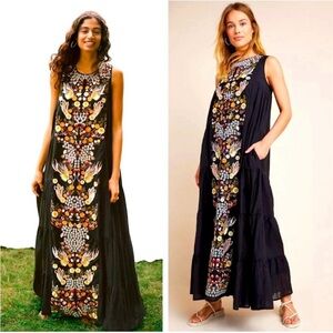 Anthropologie Samant Chauhan Embrodiered Dress - Plus Size 22W